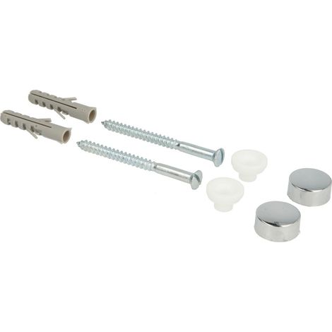 Fixation WC avec couvercle chromé 6,0 x 70 mm, vis 6 pans avec fente