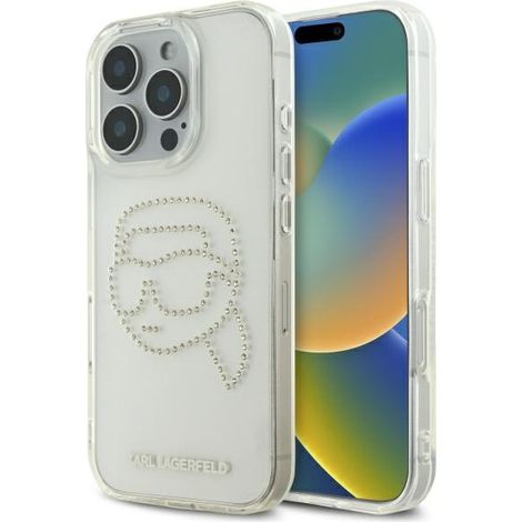 Cover trasparente per iPhone 16 Pro Max con strass di Karl Lagerfeld (1/5)