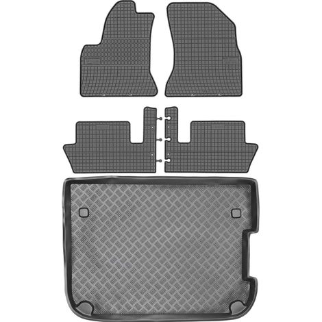 Juego de alfombrillas de goma para Citroën C4 Picasso I Minivan (2006-2013) + alfombrilla para el maletero. (1/5)