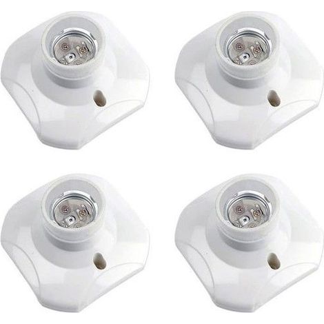 Douille Plafond E27 à Visser, AC 220-240V, Support Douille pour Ampoule LED, Base Plafonnier Culot E27, lot de 4 (1/4)