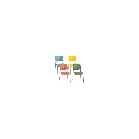 COSTWAY Set di Sedie da Pranzo da 4 Pezzi, Sedie Laterali senza Bracci con Schienale Ergonomico e Seduta Ampia, Sedie da Cucina Accumulabili per Casa e Ufficio, Portata 160 kg (Colorato) (1/5)