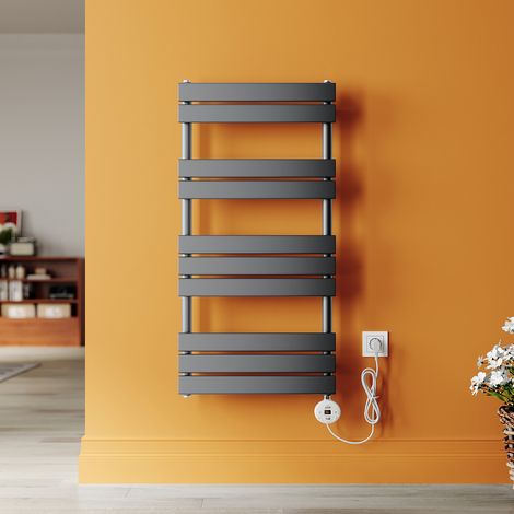 SONNI Elektrische Handtuchhalter, Intelligenter Konstanttemperatur Handtuchheizer Badheizkörper, Handtuchtrockner mit Heizstab, Anthrazit 1000x500, 600W (1/5)