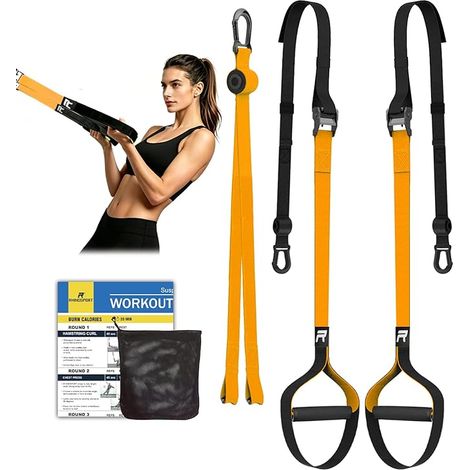 Sangles de Suspension Kit d'entraînement Crochet de Porte réglable Fitness à la Maison