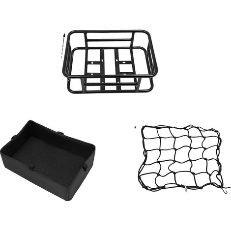 Cesta para bicicleta, construcción robusta, uso versátil, color negro. (1/2)