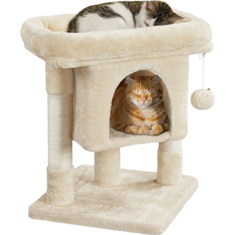 Homevive - Árbol para Gatos (diseño de árbol y Plataforma) para Gatos, Altura 59 cm, Color Beige