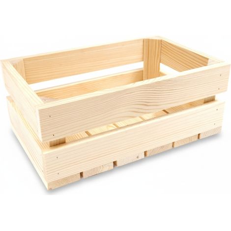 Boîte décorative en bois brut 30x20x12 cm Pin GoodFreshDecor (1/5)