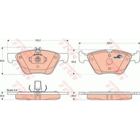 Kit de plaquettes de frein, frein à disque TRW Automotive GDB1215 CHRYSLER (1/2)