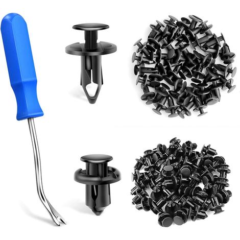 Clips de rivet de fixation à pare-chocs de 150 pièces - Clips automobiles universels de taille 2 taille pour le remplacement des clips de garde-boue - Comprend l'outil de retrait de la fixation (1/5)