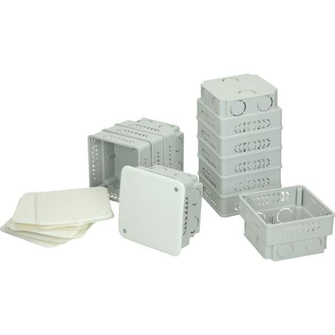 F-TRONIC ENCASTRÉ BOÎTE DE JONCTION 50 MM DE PROFONDEUR, 80 X 80 MM, CONTENU: 10 GRIS, E140 (1/2)