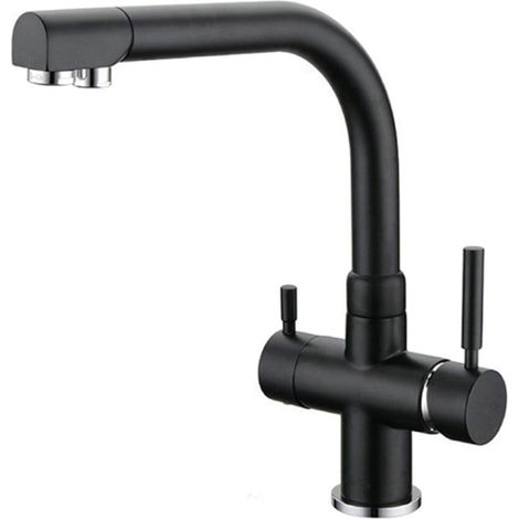 Rubinetto da cucina Shurity 380 3 vie 3/8” Nero Opaco (1/3)