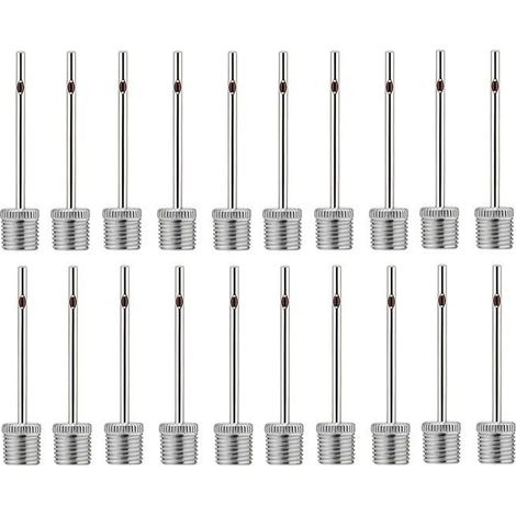 Lot de 20 aiguilles de gonflage en acier inoxydable pour pompe à ballon avec aiguille pour ballons football,basketball,volley-ball (1/5)