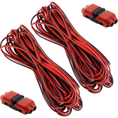 Câble électrique 22 AWG - 10 m - 2 fils - Noir et rouge - 12 V - Pour câble LED et câblage électronique (1/5)