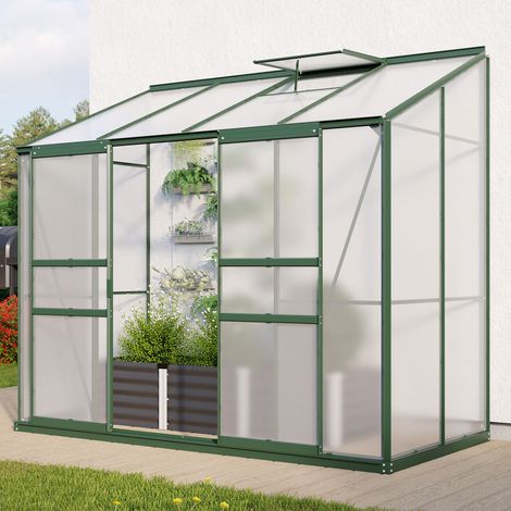 Vitavia Anlehn-Gewächshaus "Styx 3300", smaragd, 3,3 m², 4 mm HKP (1/3)