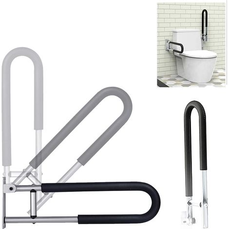 Nannigr Barres d'appui pour handicapés - 60 cm - Pour toilettes, salle de bain - Barre de sécurité pour personnes âgées et handicapées,A (1/5)