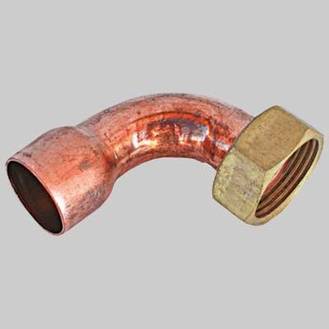 CURVA A 90° A SALDARE FEMMINA- DADO GIREVOLE - 18 x 3/4