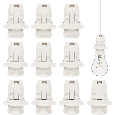 LaBlanc - Portalámparas E14 (10 unidades), plástico, 250 V, 2 A, vintage, adaptador para bombilla de bajo consumo. (1/5)