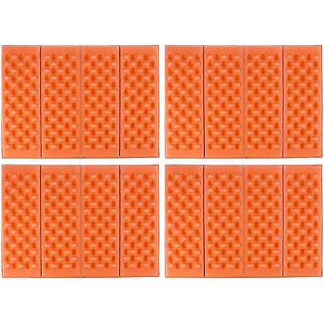 Tapis pliables, coussins de siège, lot de 8, orange - Écologiques, pliables, imperméables et légers (1/5)