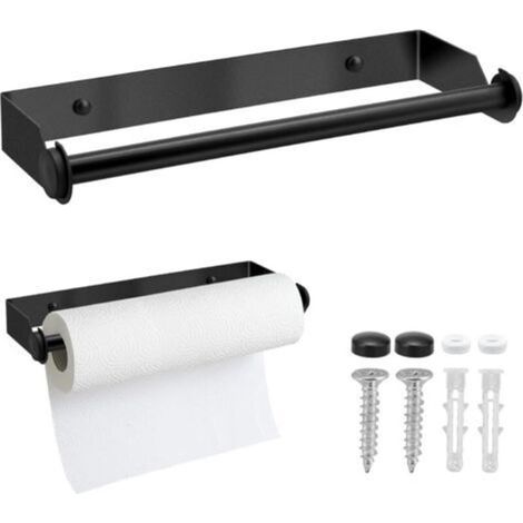 28CM Porte Sopalin en Acier Inoxydable, Porte Essuie-Tout Mural, Support Sopalin Support Essuie-Tout, Dérouleur Essuie-Tout Distributeur Sopalin - Noir (1/5)
