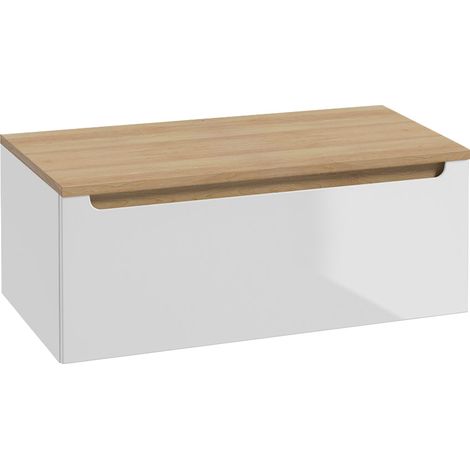 Waschtischunterschrank 80cm Livia mit 1 Schublade, Weiß (1/5)