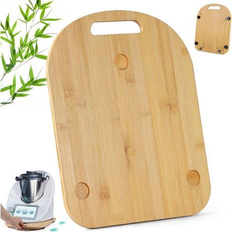 Support board for Thermomix TM5 TM6, 36 x 28 x 1cm Bamboo Sliding Tray Kitchen Accessories with Wheels and Rubber Mat (1/5)
