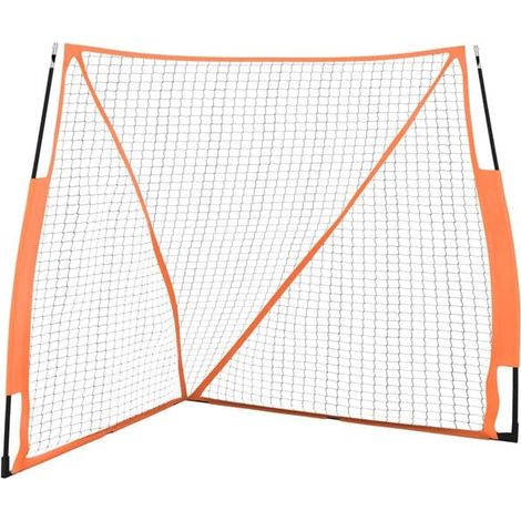 Filet de baseball portable orange et noir, mesurant 183x182x183 cm. (1/5)