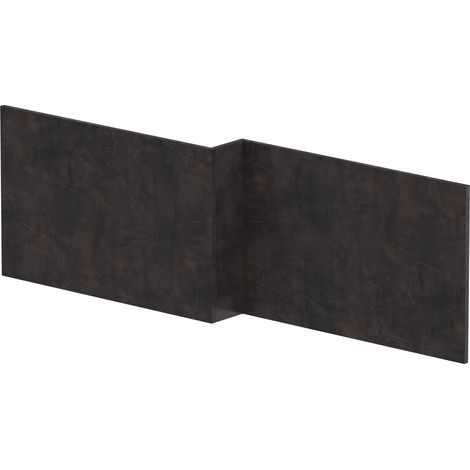Chartley 1700mm Chartley L Shape Square Front Bath Panel - Textured Matt Metallic Slate