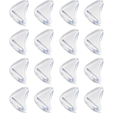 16 protectores de esquina de silicona en forma de lágrima - Transparentes y resistentes a los golpes  Juego de 16 protectores de esquina de silicona en forma de lágrima para muebles, mesas y armarios. (1/5)