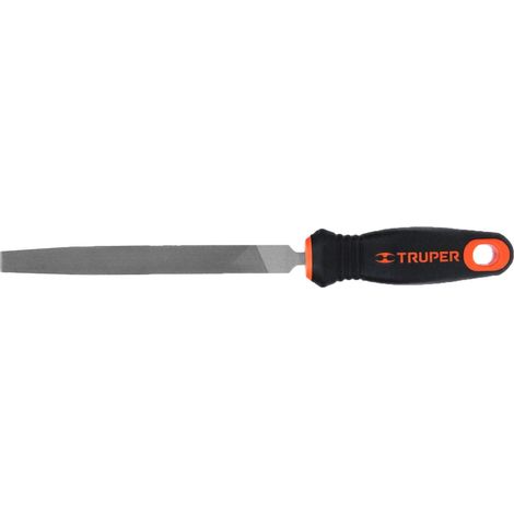 Lima plana bastarda con mango bimaterial - 150 mm