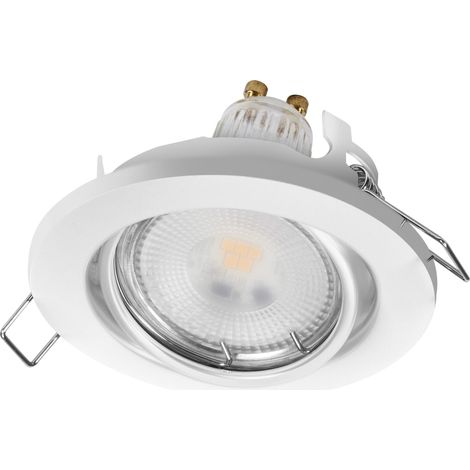 OSRAM Spot Set Spot encastré GU10, 4. 5W 2700K blanc chaud, orientable, Aluminium blanc, Lampe GU10 incluse, IP20 (1/4)
