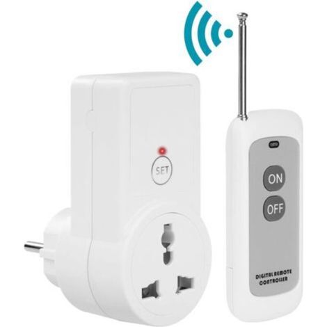 Prise Télécommandée Sans Fil, Prise Electrique avec Telecommande Portée De 30 M, 2300W, Fonction D'Auto-Apprentissage, Prises Connectées et Intelligentes For Appareil Électrique Domestique (1/5)