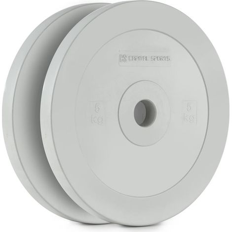 Methoder Paire de disques poids en caoutchouc 5kg  gris