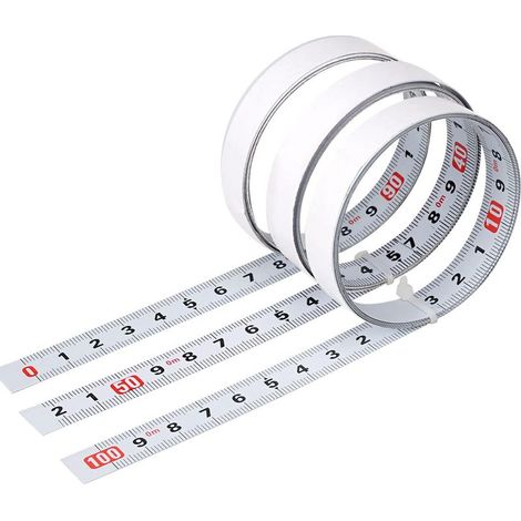 Mètre à ruban auto-adhésif en acier au carbone – Longueur 100cm – Mesure précise pour établis et machines – Ruban découpable (1/5)