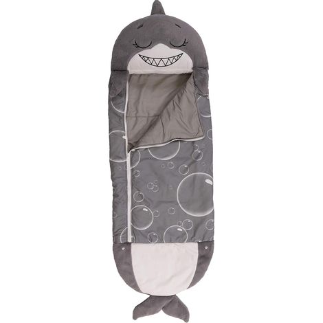 Oreiller pliant pour sac de couchage, 2 en 1, sac de couchage anti-coup de pied pour enfants, requin (1/2)