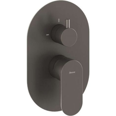 Ravak Eleganta - Unterputzarmatur für 2 Verbraucher, Graphit gebürstet X070338 (1/3)