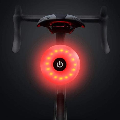 Luz trasera para bicicleta, recargable por USB, resistente al agua, LED de advertencia, 5 modos de luz trasera