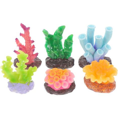 6 pièces coraux artificiels décoratifs plantes sous-marines vivier tropical