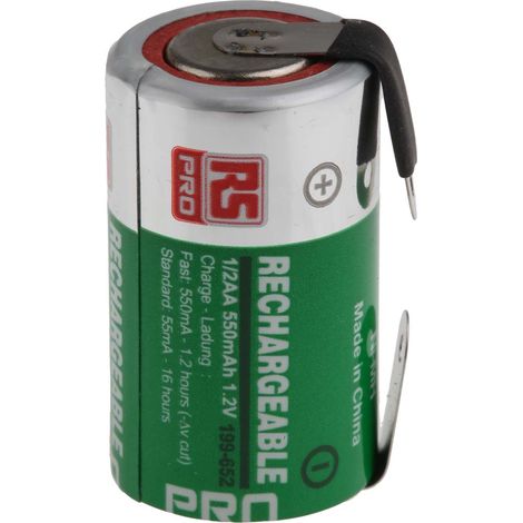 Accumulateur 1.2V 550mAh 1/2 AA NiMH RS PRO ( Prix pour 1 )