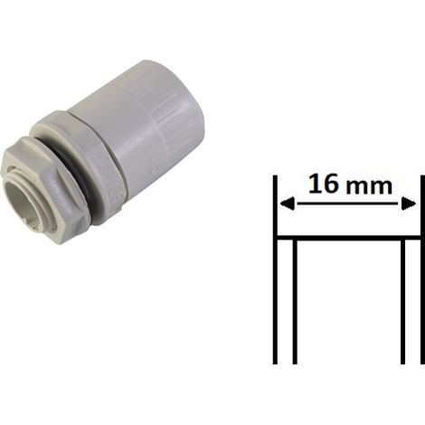 Raccordo tubo rigido scatola passo metrico tenuta stagna Ø 16 20 25 32 mm IP65 in PVC grigio collegamento cassetta 16 mm (1/2)