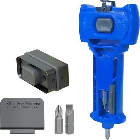Integrated door latch mortise tool, chiseling tool installation kit for 1-3/8 inch or 1-3/4 inch thick doors