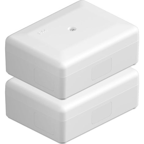 Boîtes de Dérivation IP44 Étanches, Lot de 2 Boîtes de Jonction Électriques en ABS, Pour Installation Intérieure et Extérieure, 100 x 75 x 40 mm, Blanc (1/5)