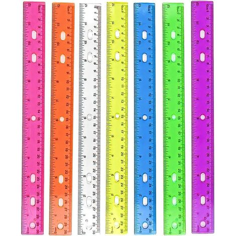 Règle transparente de 30,5 cm (12 pouces) avec trou, graduations (1/5)