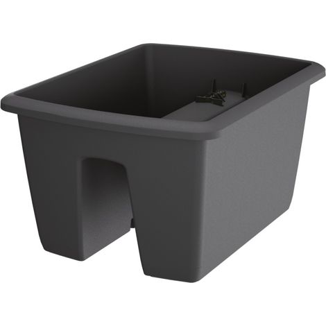 Maceta RESPANA RAILING 13L., dimensiones 39,8x29,8x20,9 cm, color Antracita (1/3)