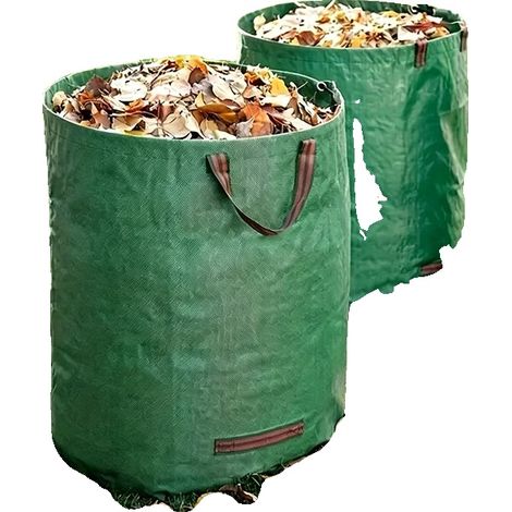 Sac à déchets de jardin, grande capacité, anti-poussière et étanche, vert-d, 60L 45x38cm (1/2)