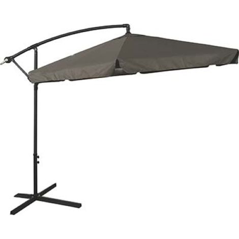 Parasol de jardin rond de'centralise' 3 m avec bras gris tourterelle
