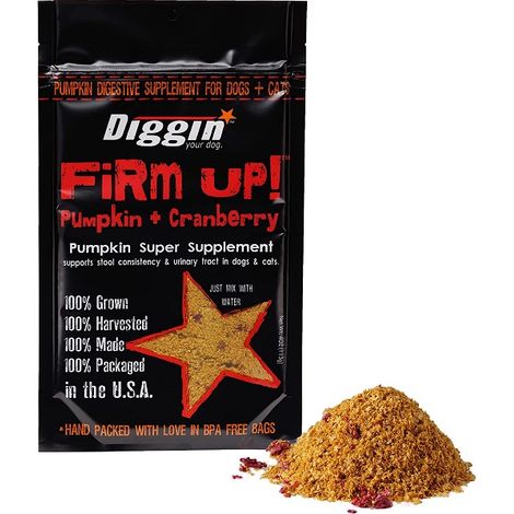 Diggin il tuo cane fermo Pompa del regolatore di transito intestinale di mirtillo rosso + mirtilli per cani e gatti, borsa 113 gr