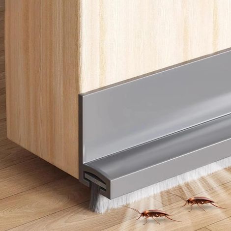 2 x Self-Adhesive Door Bottom Brushes, 100 cm, Sound Insulation Door, Bottom of Door Insulation, Self-Adhesive and Can Be Cut to Size to Prevent Cold Air Dust and Insects (1/5)