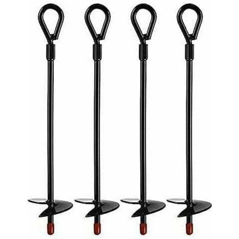 Ancres au Sol , XU, Ancrages de terre robustes pour Tarières de 5 Pouces, Ancrage au sol Kit complets pour tentes, Auvents, Abris, Trampolines et balançoires (4 pcs) - KZQ