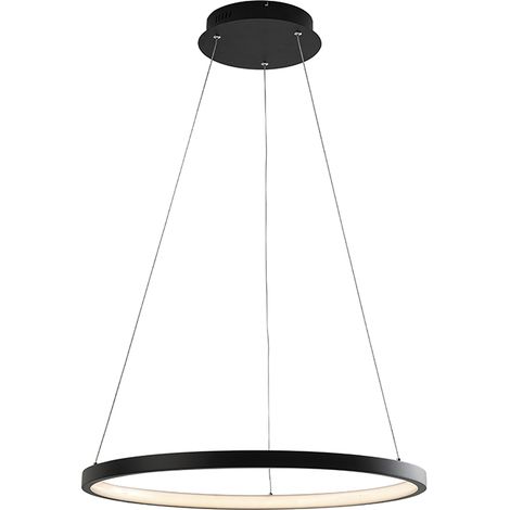 Zerum Suspension Led 32W 3000K Noir - Lampe Annulaire En Aluminium Ip20 Design Minimal Pour Les Environnements Modernes - Groupe Rossini (1/5)