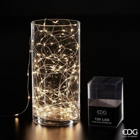 EDG Enzo De Gasperi Luci Natale MicroLed X 120 9 + 3 Mt Ivory (1/2)