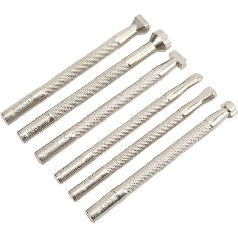 6 Poinçons de Marquage Cuir en Acier Inoxydable Antirouille, Kit Outils de Gravure pour Travail du Cuir (1/5)